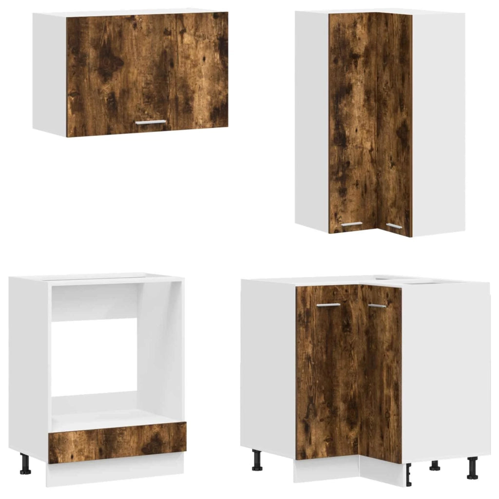 Unità Cucina LYON 8 pz Rovere Fumo Legno ingegnerizzato 3438519