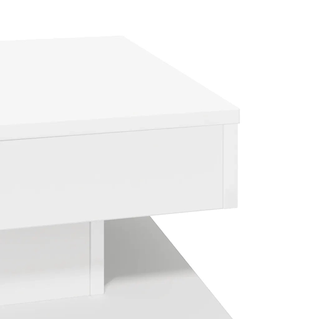Tavolino da Caff¨¨ Girevole a 360 Gradi-Tavolino da soggiorno Bianco 50x50x34,5 cm