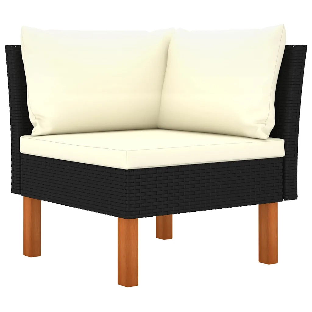 Poltrone Angolari 2 pz Polyrattan e Legno Massello di Eucalipto CFW6232098