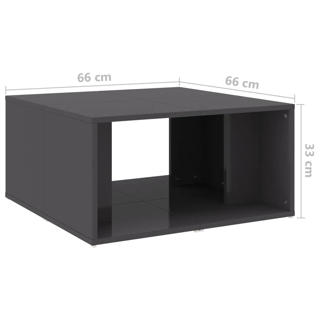 Tavolini Salotto 4pz Grigio Lucido 33x33x33cm Legno Multistrato 806821