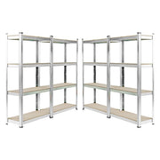 KIT 4 Scaffali in MDF Zincato 4 Ripiani: 75x30x150cm Portata 400KG (100kg a Ripiano)