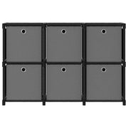 Mobile con 6 Scatole a Cubo Nero 103x30x72,5 cm in Tessuto CFW5187454