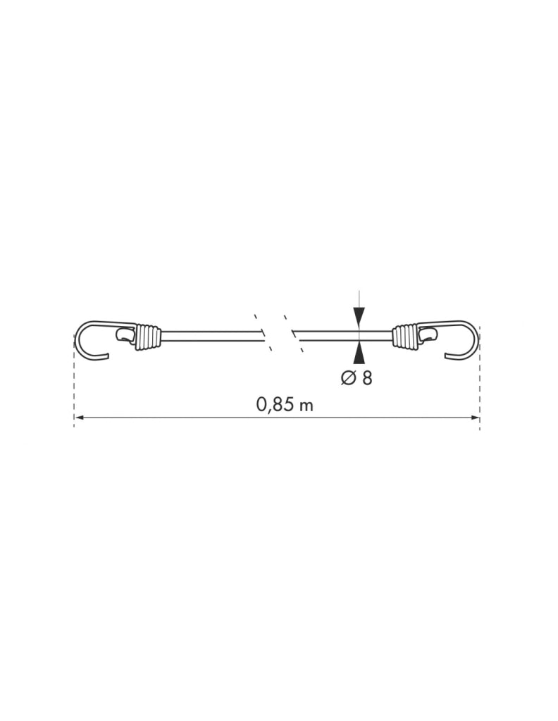 Tenditore a polipo in gomma con ganci, 8mmx80cm, blu - THIRARD