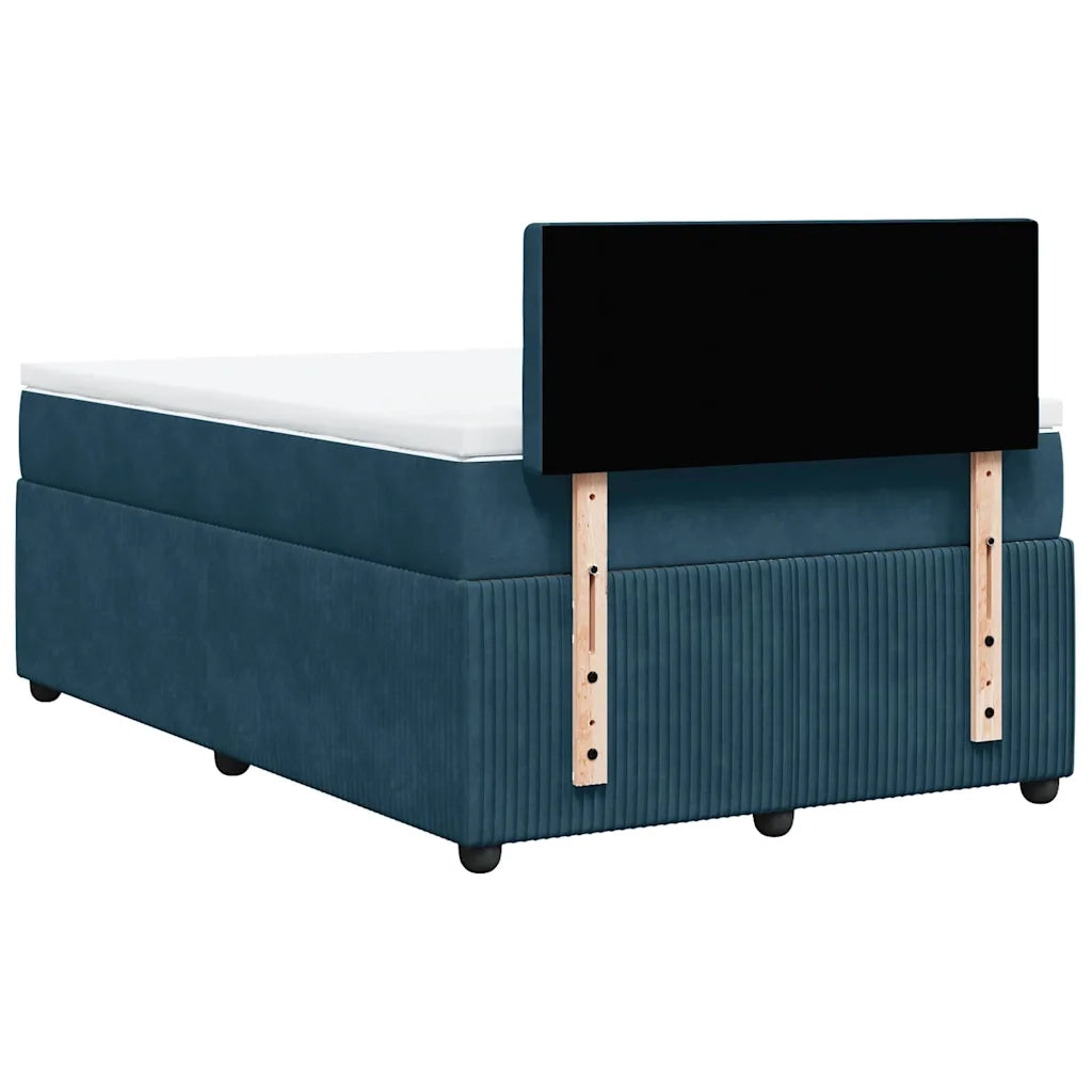 Giroletto a Molle con Materasso Blu 120x200 cm in Velluto 3287726