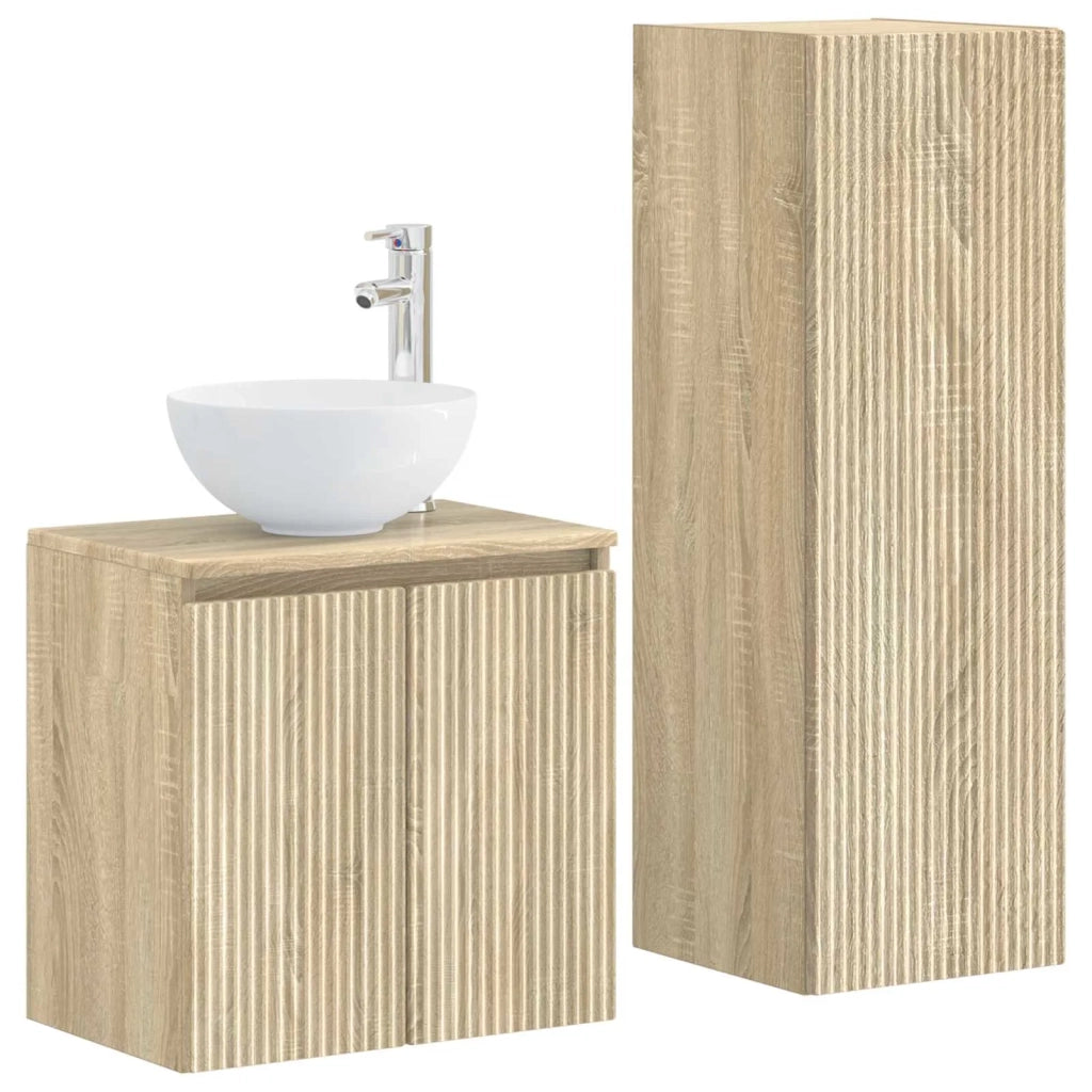 Set di mobili per il bagno 2 pz Rovere Sonoma 3406115