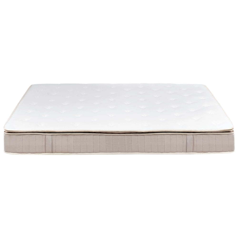 Materasso a molle insacchettate in lattice bianco e beige EU 180 x 200 cm duro con cerniera e rivestimento in poliestere rimovibile Accessori per la camera da letto