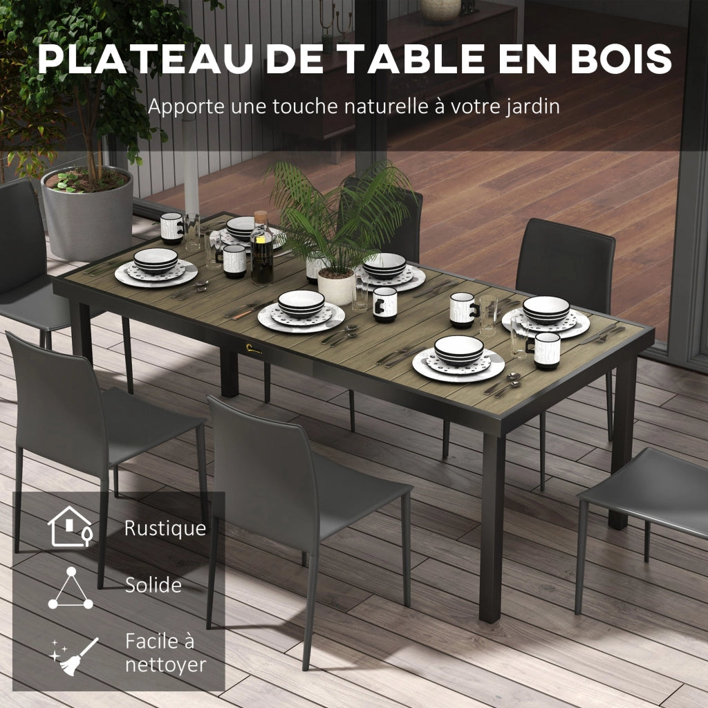 Tavolo da pranzo rettangolare allungabile per 8 persone ¨C zephmum ¨C Legno effetto quercia