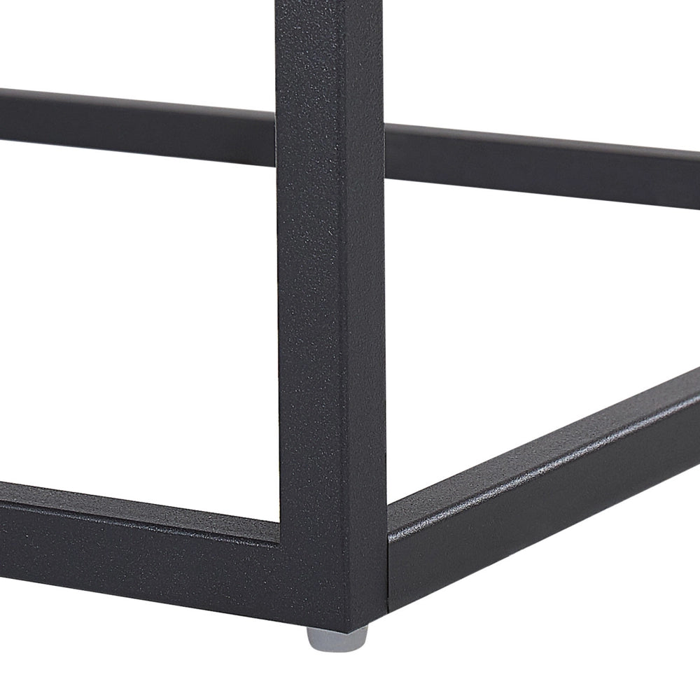Comodino Effetto Cemento Grigio 1 Cassetto Portaoggetti Base in Metallo Nero Comodino Industriale