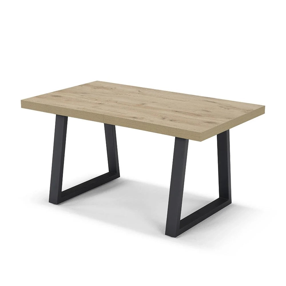 Tavolo da pranzo allungabile Quercia 145x85 MADE IN ITALY modello GOYA fino a 195 CM per sala da pranzo, cucina e soggiorno, design moderno con top in melaminico