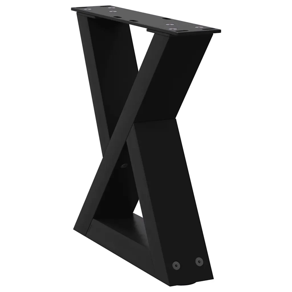 Gambe per Tavolino da Caffè 2 pz Nere 30x(30-31,3) cm Acciaio 4012676