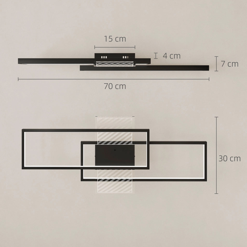 Plafonnier LED ¨C zephmum ¨C 70x30 cm, nero