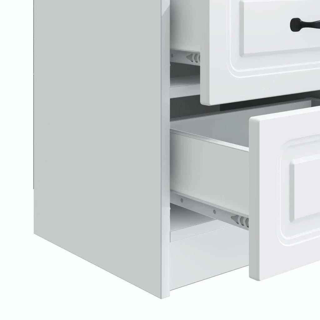 Armadio da Notte con cassetto 2 pcs Bianco 43 x 34,5 x 44,5 cm 895676