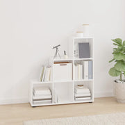 Libreria a Scala Bianco Lucido 107 cm in Legno Multistrato 342605