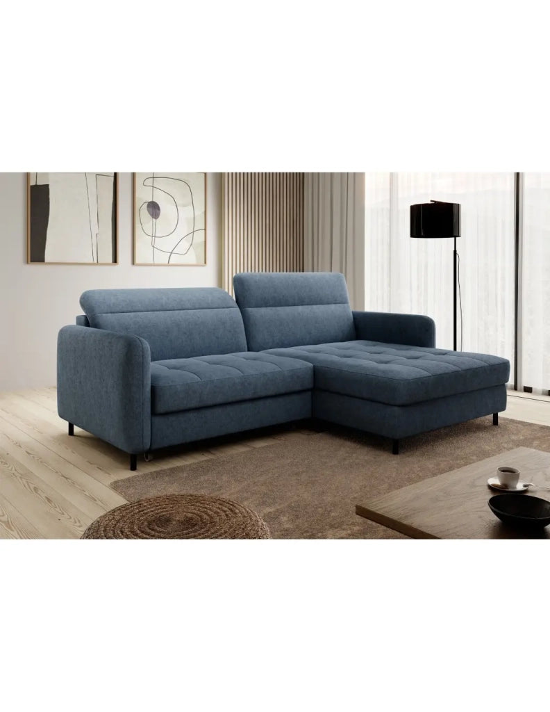 Divano ad angolo collezione GOUMSI colore Blu scuro melange