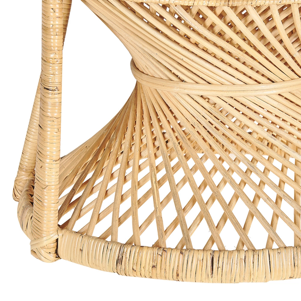 Sedia Rattan Beige 150 x 68 cm Vimini Cuscino per Seduta per Interni ed Esterni con Schienale Alto