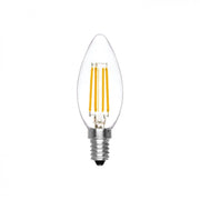 Alca power c35 4w 220v 450lm 4000k e14 lampada ad oliva a filamento a led