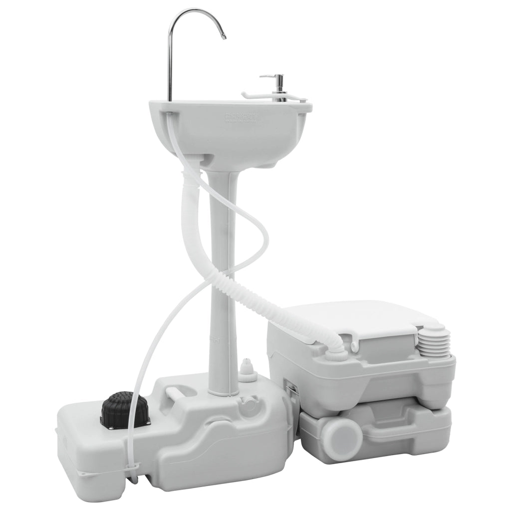 Toilette da Campeggio Corpo Grigio + Coperchio Bianco + Grigio Cool