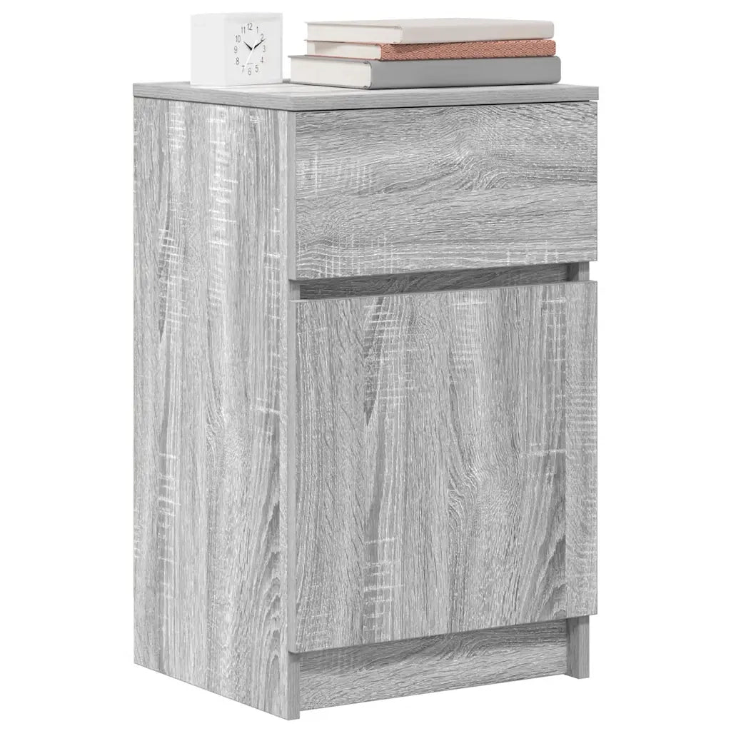 Comodini 2 pz Grigio Sonoma 39x35x65 cm in Legno Multistrato