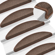 Tappetini per Scale 15 pz Marrone CaffÃ¨ 56x17x3 cmcod mxl 127643