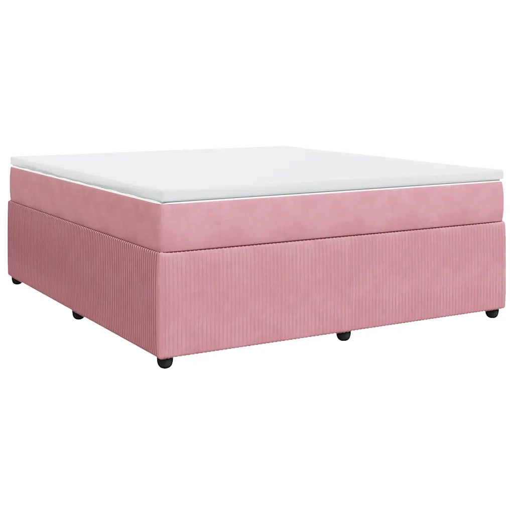 Giroletto a Molle con Materasso Rosa 180x200 cm in Velluto