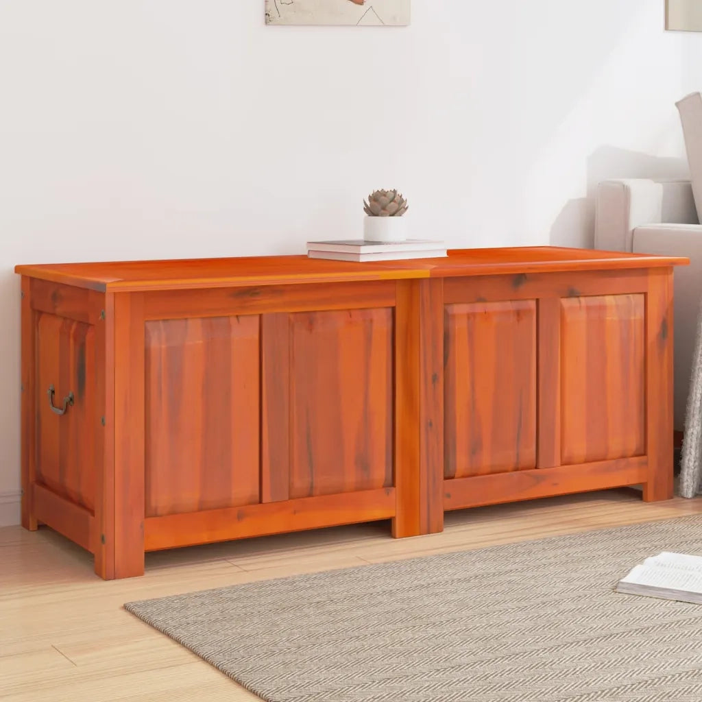 Cassapanca con Coperchio-Baule-Armadietto contenitore Marrone in Legno Massello di Acacia 924757