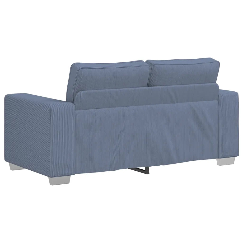 Divano Divanetto Blu 120 cm Tessuto di Velluto a Coste