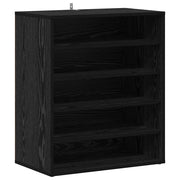 Scarpiera | Mobile per scarpe Rovere Nero 60 x 35 x 70 cm Legno multistrato