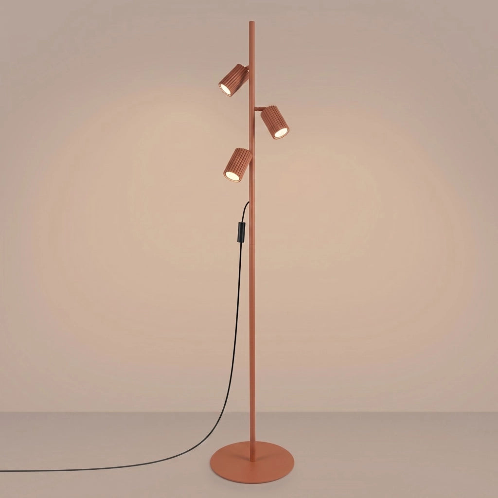 Lampada da terra KARBON 3 ocra rossa