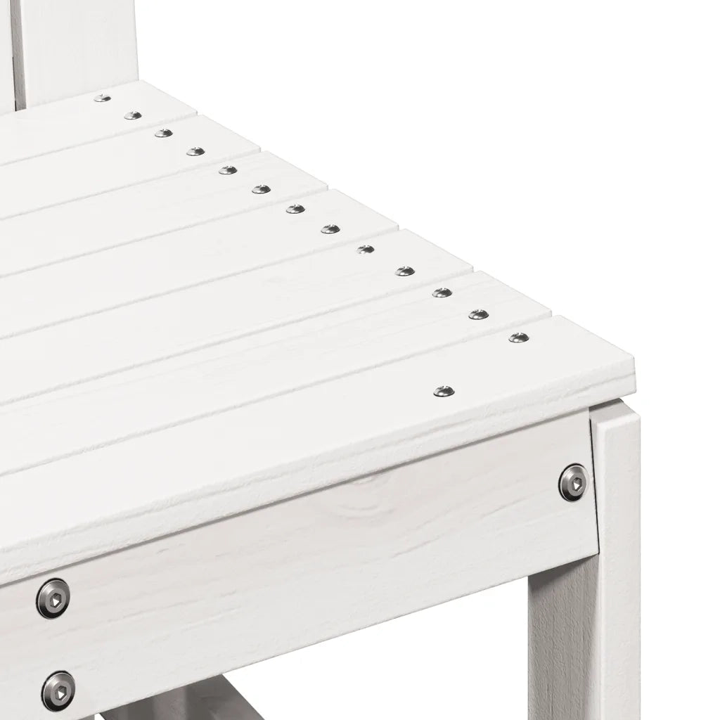 Sedia da patio-Sedia da Giardino Bianca 50,5x55x77 cm Legno Massello di Pino