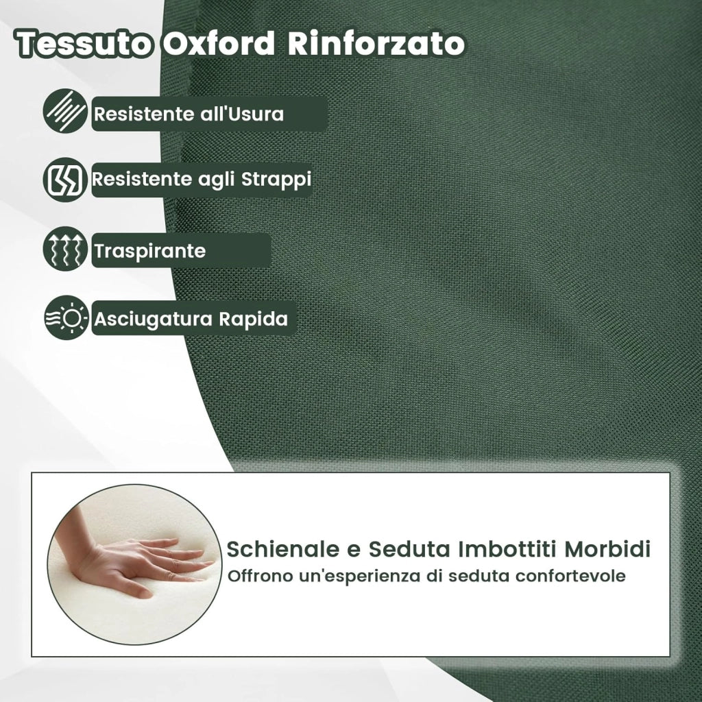 Sedia da Campeggio con Ombrello Regolabile, Sedia da Giardino Imbottita con Borsa e Tettuccio Parasole, Poltrona Pieghevole per Spiaggia, Pesca, Sport, Portata 160 kg