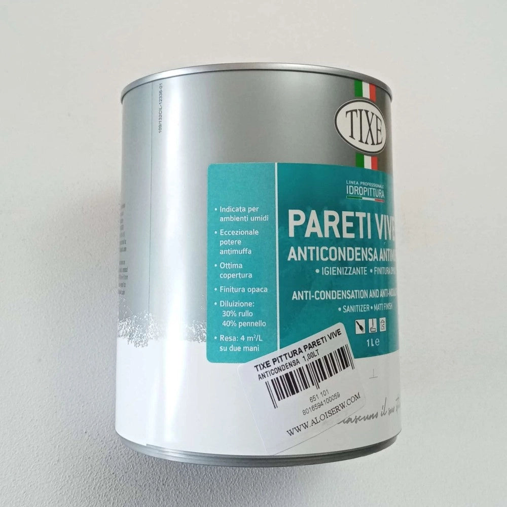 Tixe pareti vive 1lt pittura bianca opaca anticondensa alto spessore con antimuffa lavabile per interni