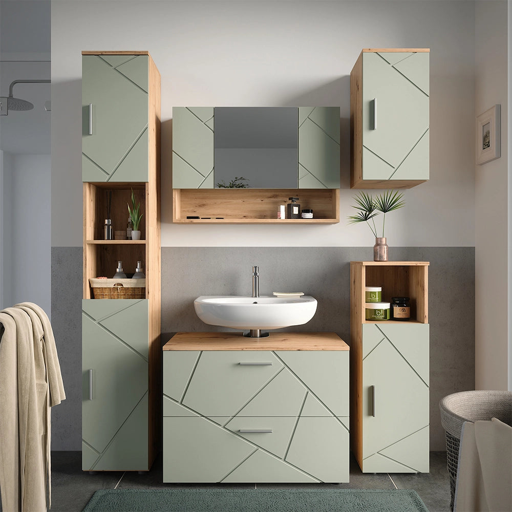 Vicco Specchio contenitore bagno Verde salvia 80.1 x 55 cm