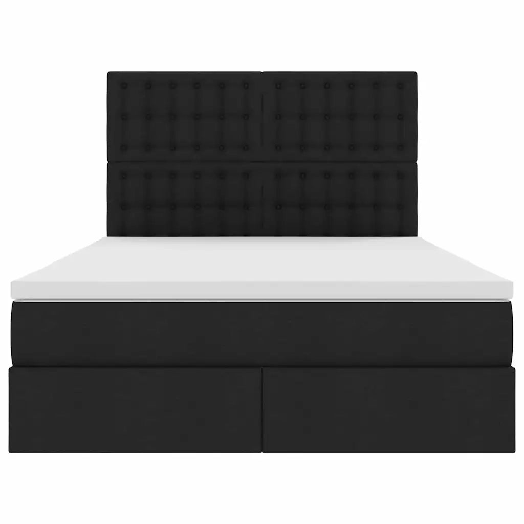 Letto con contenitore e materasso Nero 140 x 190 cm Poliestere