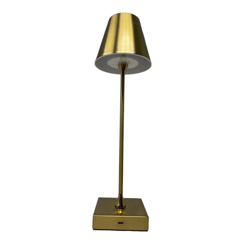 Trade Shop - Lampada Tavolo Ricaricabile Usb 10 Watt 3 Colorazione Di Luce Vari Colori D27-3c - Rame