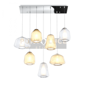 SOSPENSIONE CROMO 7 LUCI RETTANGOLARE VETRI (ALPHA TR + AM) (BETA 1X TR + 2X AM) (GAMMA AM + TR) 1176CR-S7 R ABG-TA