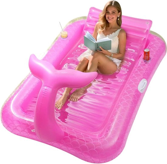 Letto solare - Piscina solare - Onda galleggiante - Matrimoniale per piscina con schienale - Letto per adulti per piscina - Onda galleggiante flottante - Gommone per piscina - Onda galleggiante gonfiabile - Onda galleggiante con contenitore per bere -