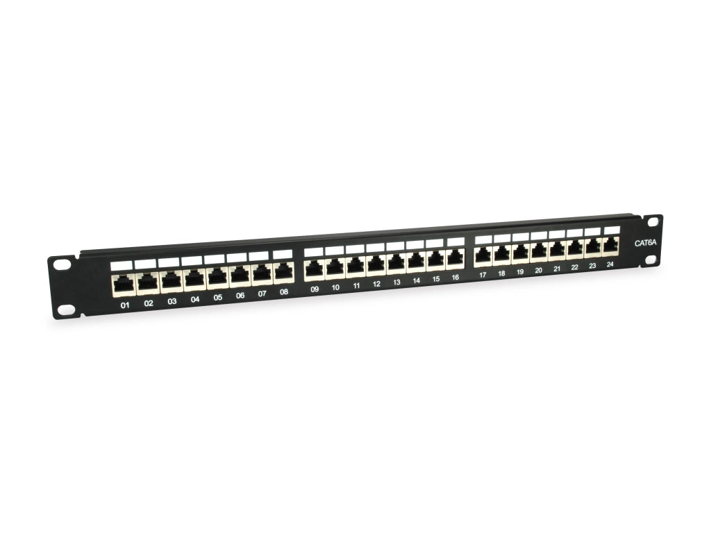 Patch panel nero schermato 1u  equip 326625 24 porte cat.6a -19-ean:4015867207642