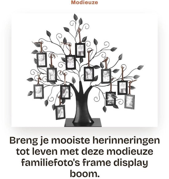 Set di cornici fotografiche 12 pezzi - Decorazione da tavolo indipendente - Metallo di alta qualità - Duraturo - Design albero di moda - Resistente alla corrosione - Set di cornici fotografiche