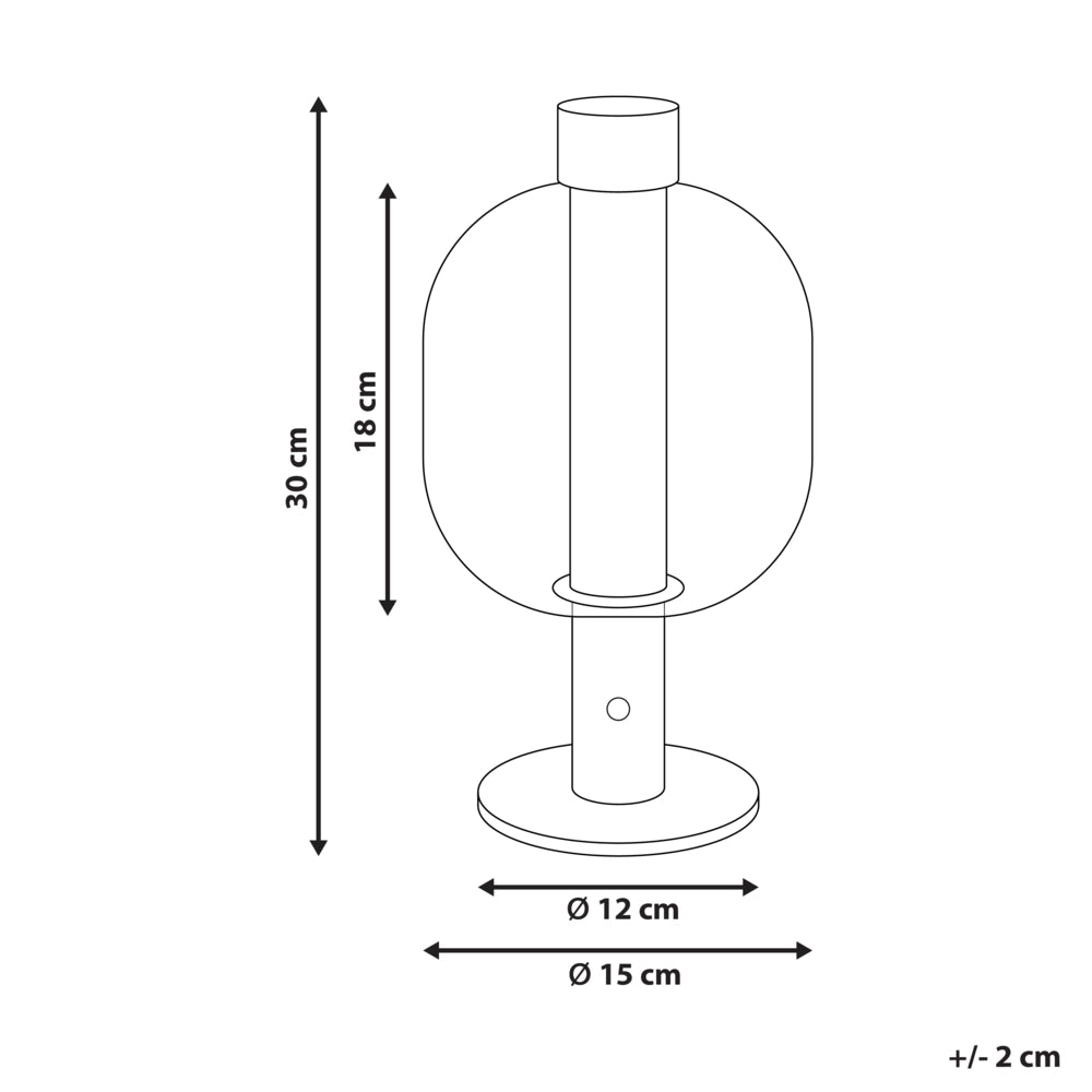 Lampada da tavolo a LED in alluminio con paralume in vetro nero senza fili stile moderno