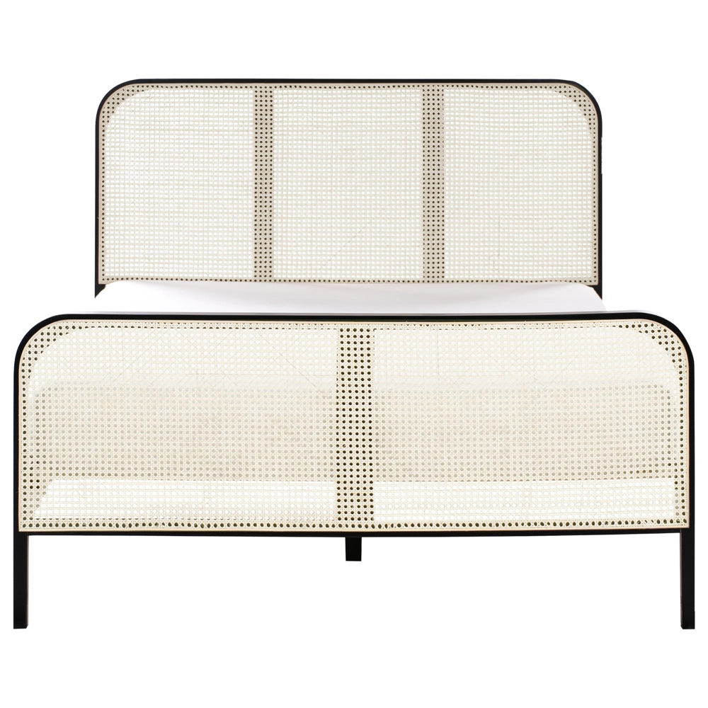 Letto in legno di pino nero UE matrimoniale 140 x 200 cm con testata a treccia viennese a doghe stile rustico minimalista