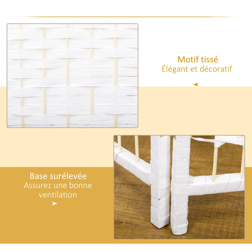 Paravento 3 ante pieghevole ¨C zephmum ¨C bianco legno 120x170 cm