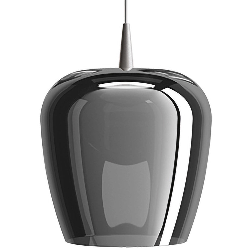 Zafferano Lampada a sospensione Bilia 230V LED 8W in vetro borosilicato soffiato a bocca, finitura Alluminio-Argento, diametro 27 cm, altezza 333 cm