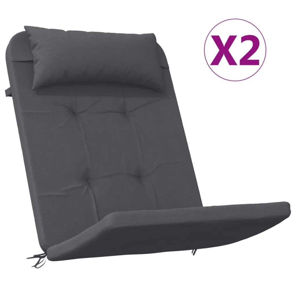 Cuscini per Sedia Adirondack 2 pz Antracite in Tessuto Oxford 361830