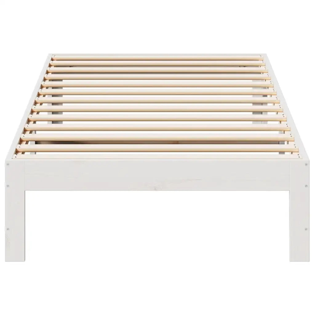 Giroletto senza Materasso Bianco 90x200 cm Legno Massello Pino 859221