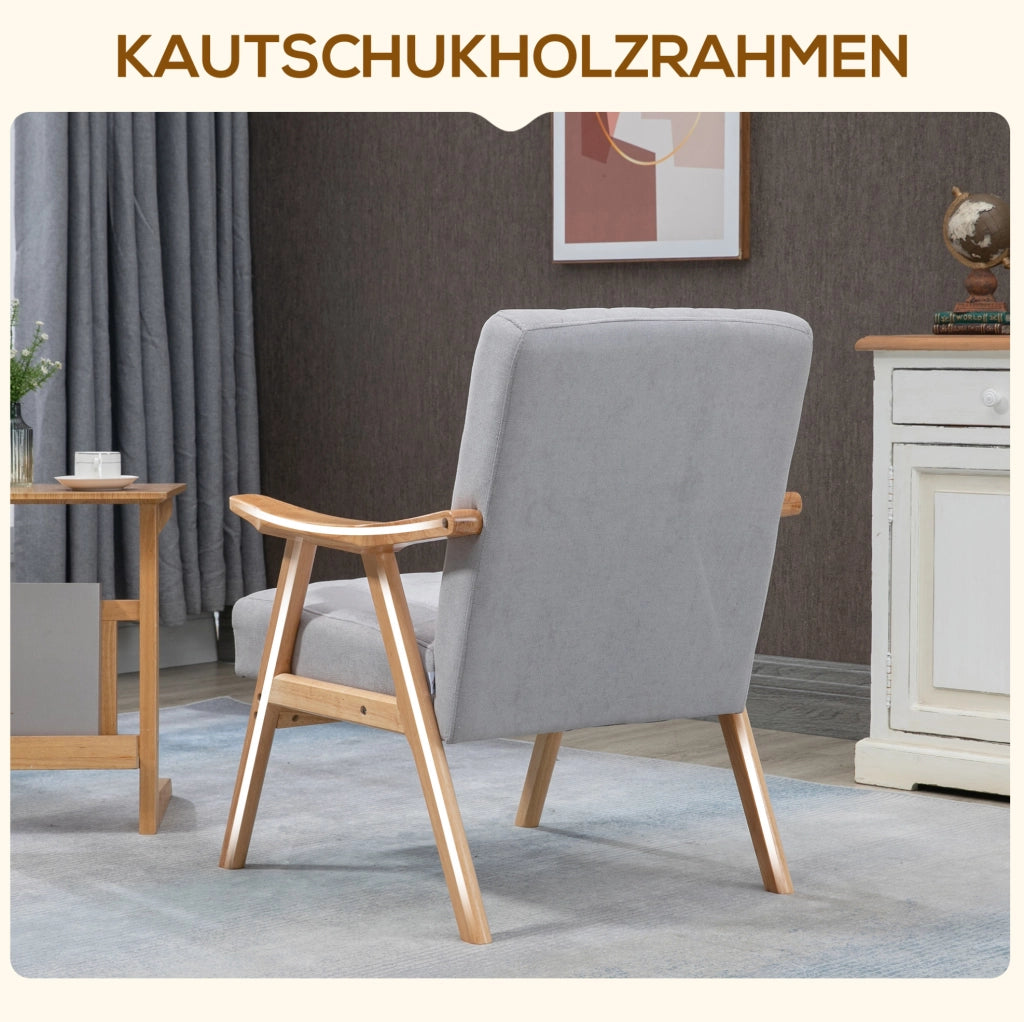 Poltrona lounge scandinava in velluto grigio chiaro