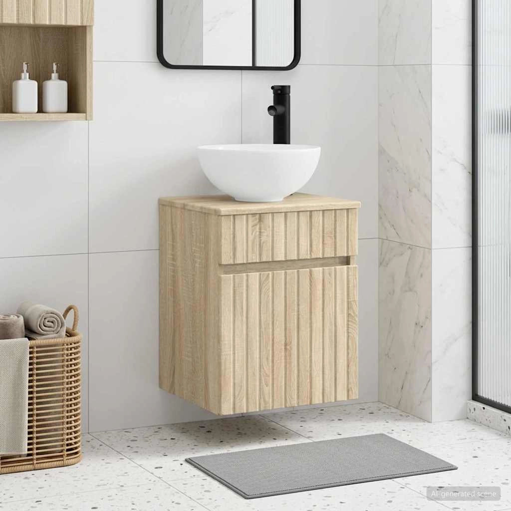 Mobile lavabo da parete Rovere Sonoma 39 x 35 x 63 cm 890544