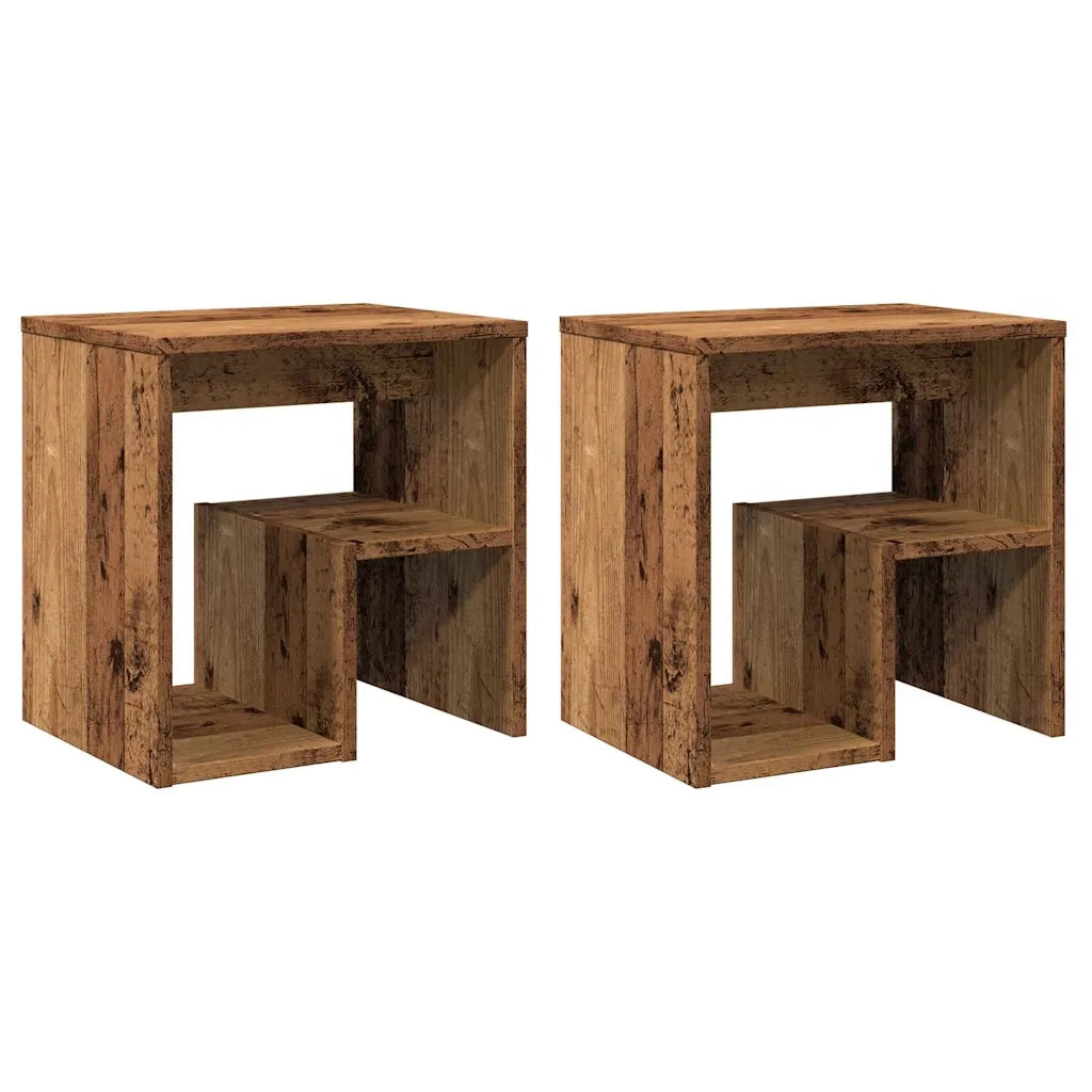 Comodini Legno Antico 2 pz 40x30x40 cm in Legno Multistrato 856527