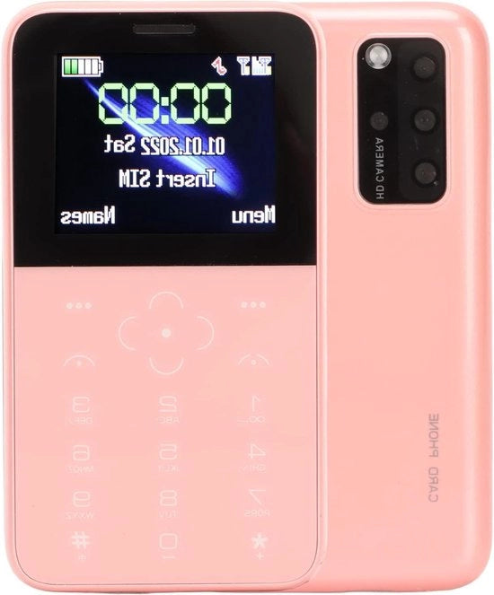 Telefono per bambini mini 3G S10P - 1,5 pollici schermo ultra sottile - tastiera portatile di backup - rosa.