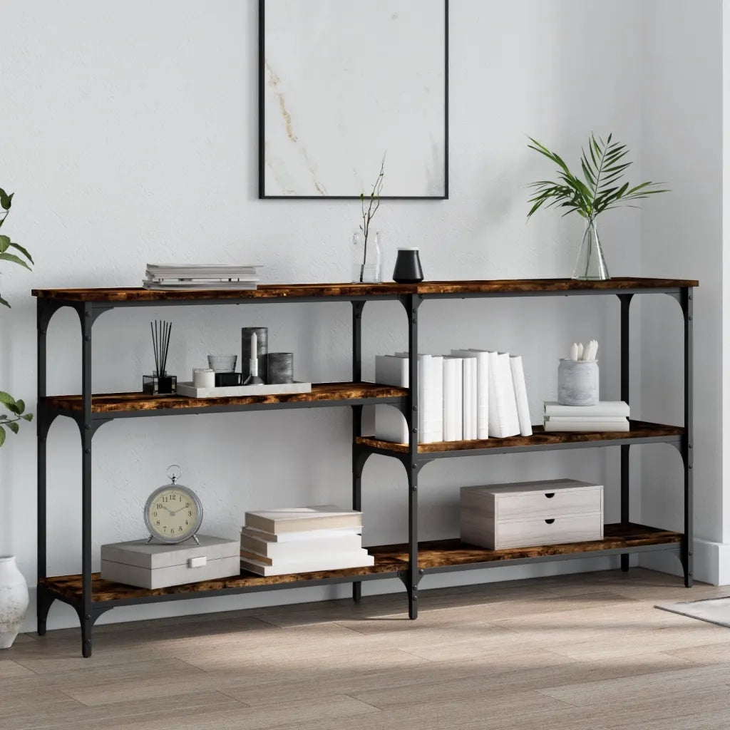 Tavolo Consolle | Tavolo d'Ingresso Rovere Fumo 160x29x75 cm in Legno Multistrato