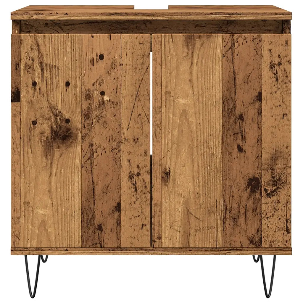 Mobile da Bagno Legno Vecchio 58x33x60 cm in Truciolato